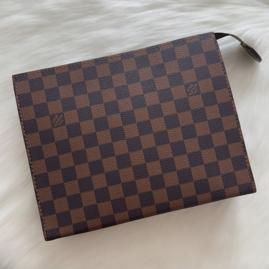 Louis Vuitton M47542 Toiletry Pouch 26 Damier Ebene Canvas