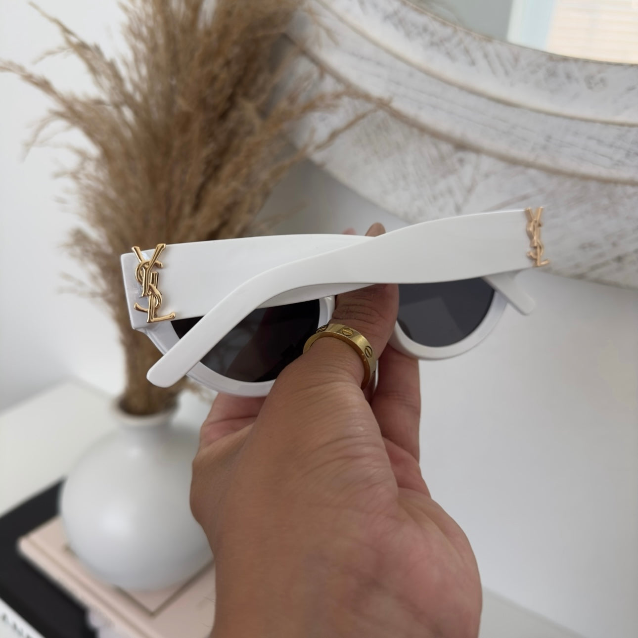 LUCIA SUNGLASSES - WHITE/GOLD